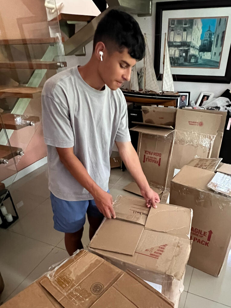 Unpacking for 2nd Trip
